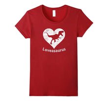 Valentines Day Loveasaurus Dinosaur Heart t Shirt - Funny-Amazon