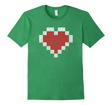 Gamer 8 Bit Distressed Heart Valentines Day Gift T-Shirt-Amazon