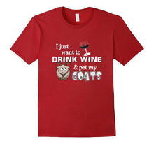 PREMIUM  Drink Wine and Pet My Goats  Funny T-shirt-Amazon