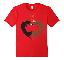Cute Couple Dachshund Heart T Shirt Valentine's Day Gift-Amazon