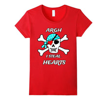 Valentines Day T Shirt Pirate Skull Heart Patch-Amazon