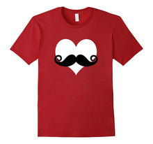 Mustache Heart Valentines Day T-Shirt-Amazon