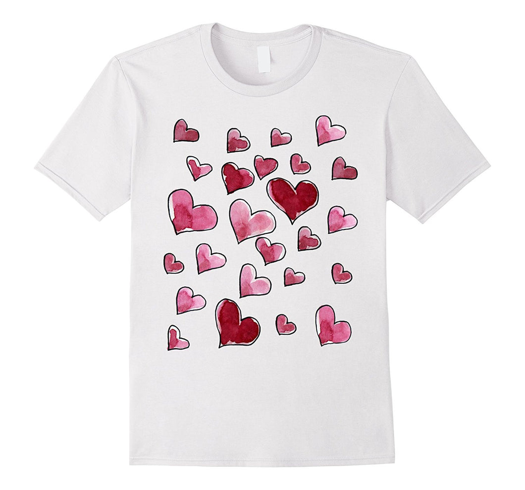 Watercolor Love shirt Valentine's Day Hearts t-shirt-Amazon