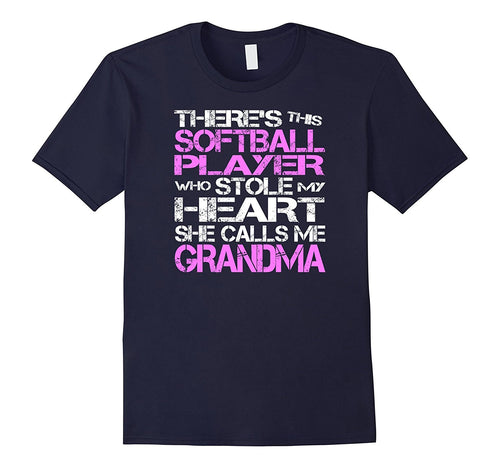 Softball Player Stole My Heart She Calls Me Grandma T-Shirt-Amazon