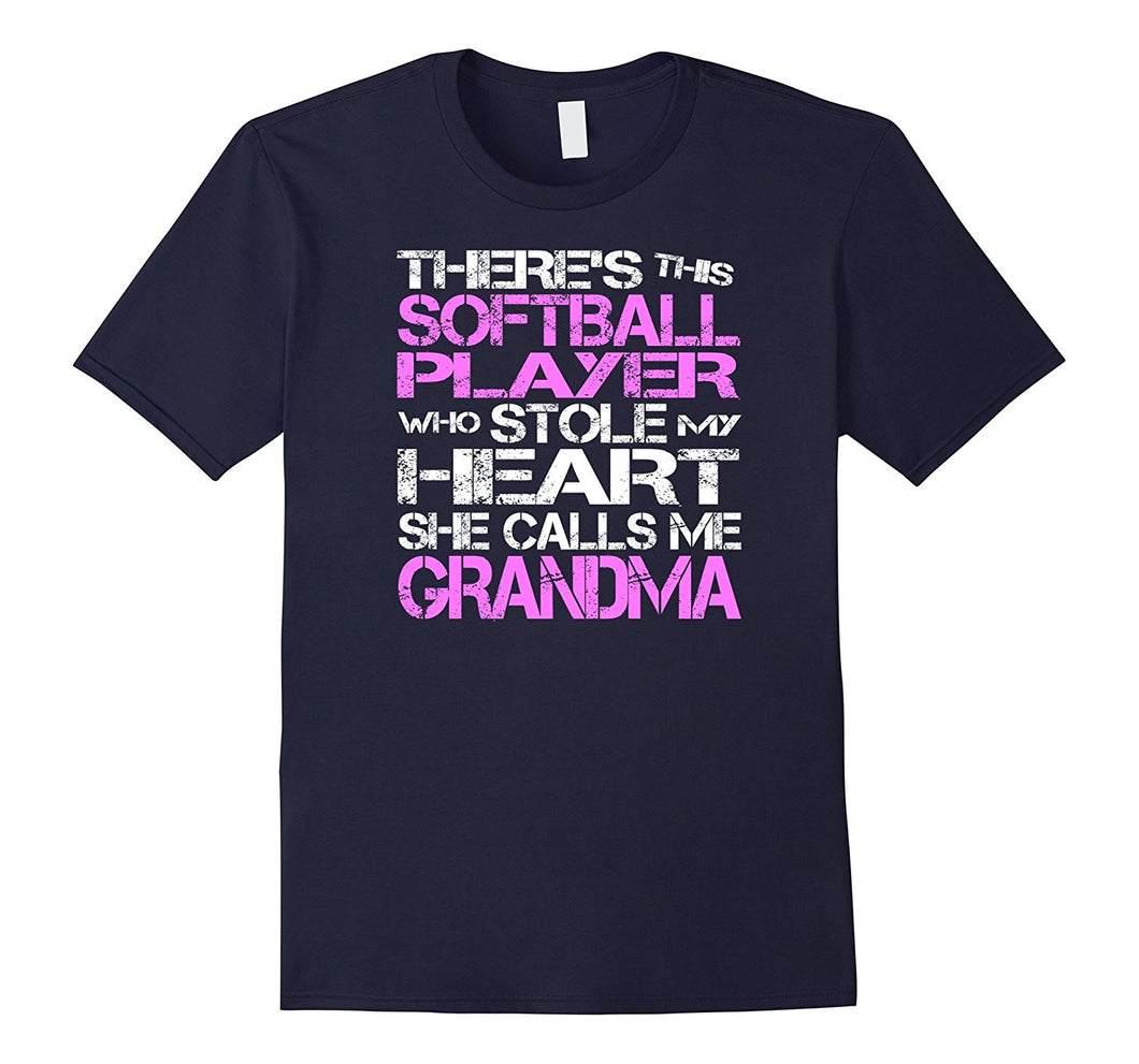 Softball Player Stole My Heart She Calls Me Grandma T-Shirt-Amazon