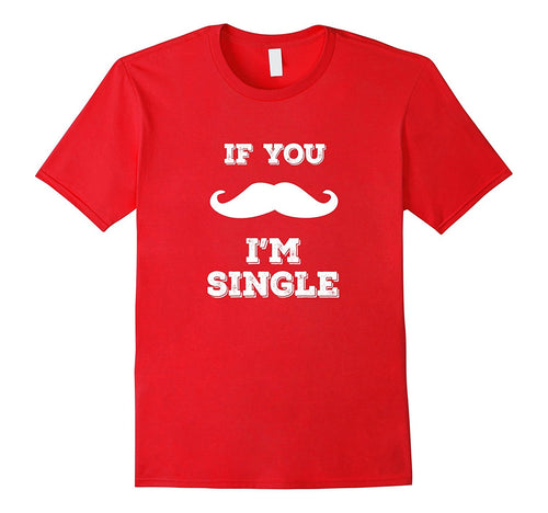 If You Mustache I'm Single Red Valentine's Day Kids T-Shirt-Amazon