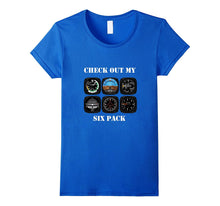 Pilot Aviation Check Out My Six Pack Flying Airplane T-Shirt-Amazon