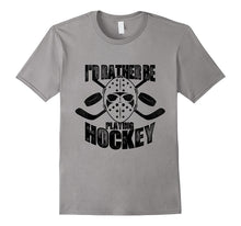 I'd Rather Be Playing Hockey  I Love Hockey T-Shirt-Amazon