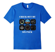 Pilot Aviation Check Out My Six Pack Flying Airplane T-Shirt-Amazon