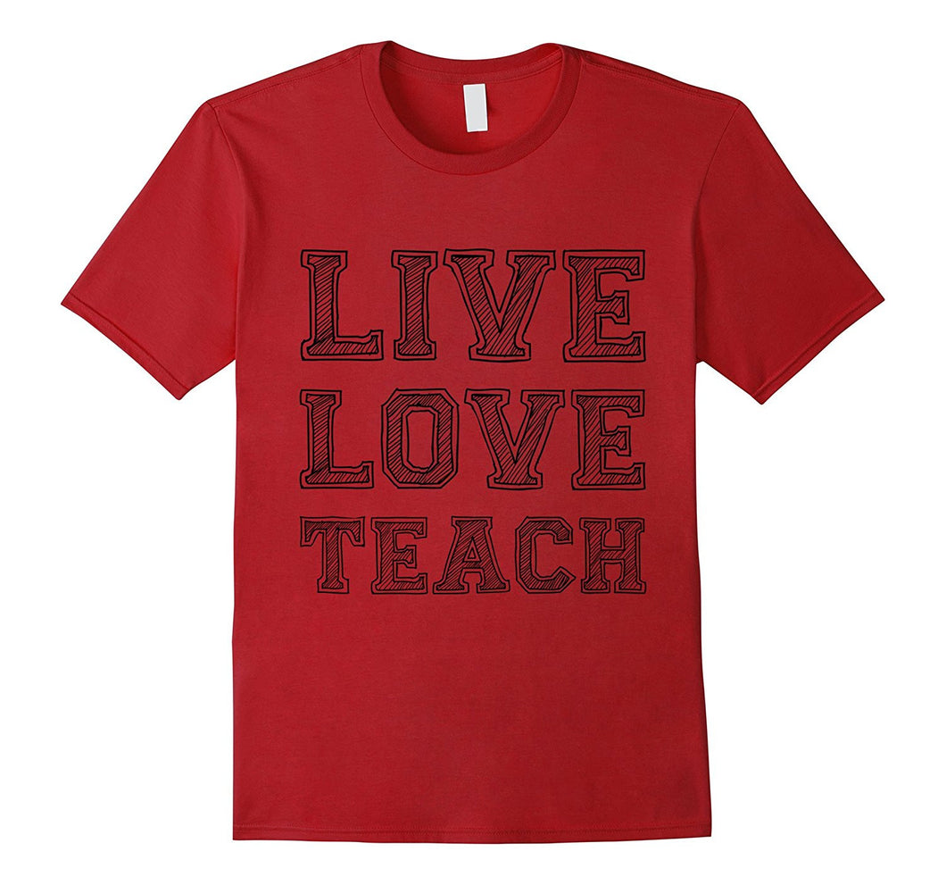 live love teach t shirt for teacher valentine's day shirt-Amazon