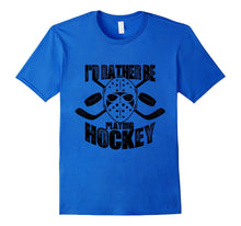 I'd Rather Be Playing Hockey  I Love Hockey T-Shirt-Amazon