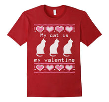 Ugly Valentines Day Sweater My Cat Is My Valentine T-Shirt-Amazon