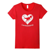 Valentines Day Loveasaurus Dinosaur Heart t Shirt - Funny-Amazon
