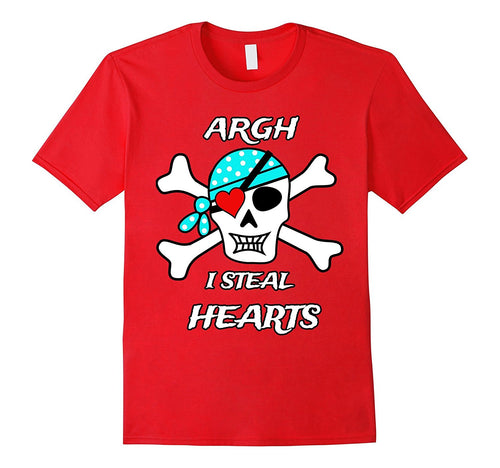 Valentines Day T Shirt Pirate Skull Heart Patch-Amazon