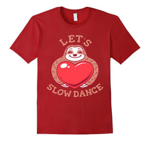 Let's Slow Dance - Funny Sloth Valentines T-shirt-Amazon