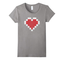 Gamer 8 Bit Distressed Heart Valentines Day Gift T-Shirt-Amazon