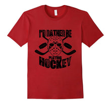 I'd Rather Be Playing Hockey  I Love Hockey T-Shirt-Amazon