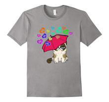 Grumpy Valentine's Day Cat amid raining No candy T-shirt-Amazon