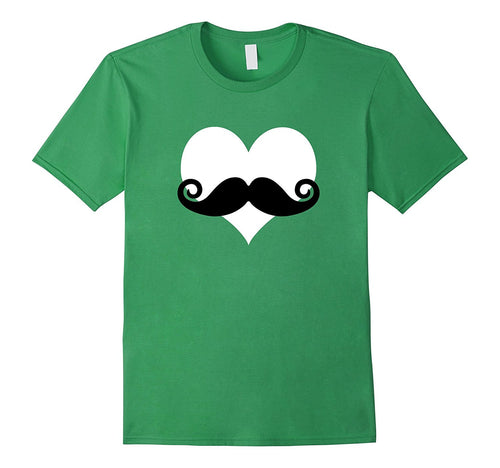 Mustache Heart Valentines Day T-Shirt-Amazon