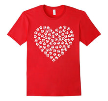 Romantic Valentine's Day T-shirt with Paw Prints-Amazon