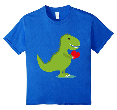 Kids Valentine's Day Gift Idea for Kids - Dinosaur Heart T-Shirt-Amazon
