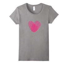 Fingerprint Pink Heart Valentines day T-Shirt-Amazon