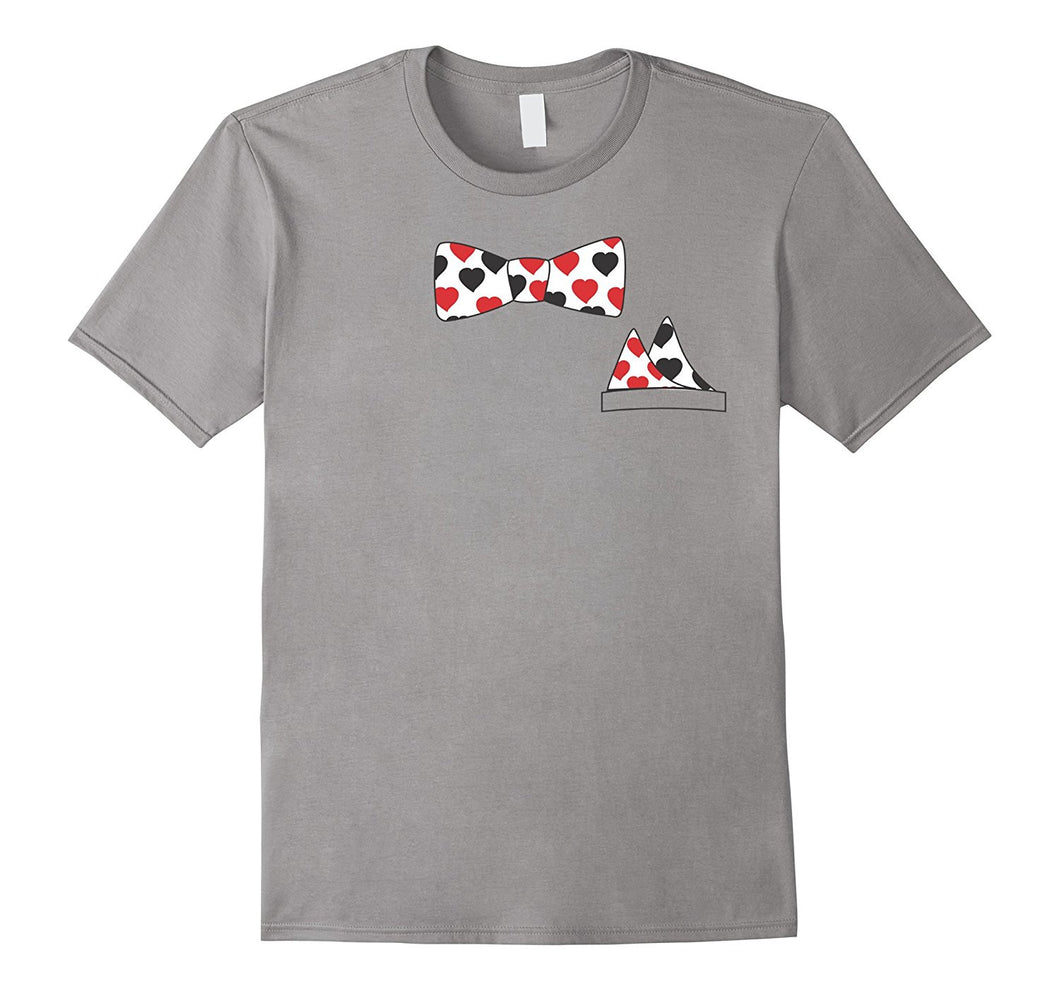 Valentine's Day Gift for Men & Boys Heart Bowtie T-Shirt-Amazon