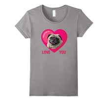 Valentine Day Dog I Love You My Pug Dog Funny T-Shirt-Amazon