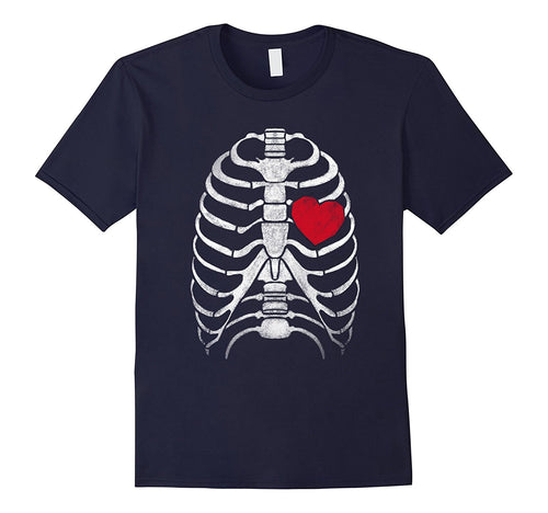 Valentine's Day Skeleton Ribcage With Heart T-Shirt-Amazon