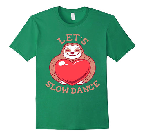 Let's Slow Dance - Funny Sloth Valentines T-shirt-Amazon