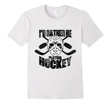I'd Rather Be Playing Hockey  I Love Hockey T-Shirt-Amazon