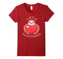 Let's Slow Dance - Funny Sloth Valentines T-shirt-Amazon