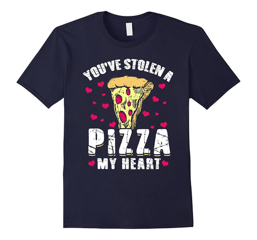 Funny Pizza Valentines Day Shirt Stolen Heart Food Cute-Amazon