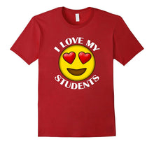 Teacher Emoji Hearts Love My Students Valentines Day T-Shirt-Amazon