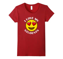 Teacher Emoji Hearts Love My Students Valentines Day T-Shirt-Amazon