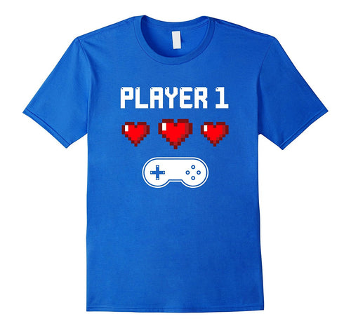 Player 1 T-shirt | Video Game Couples Shirt | Pixel Heart-Amazon