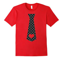 Cute Red Plaid Necktie Heart Cool Valentines Day T Shirt-Amazon