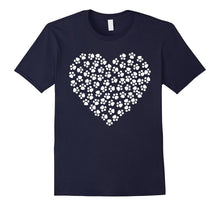 Romantic Valentine's Day T-shirt with Paw Prints-Amazon