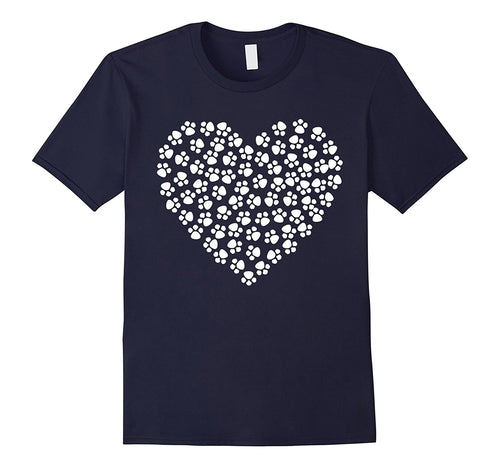 Romantic Valentine's Day T-shirt with Paw Prints-Amazon