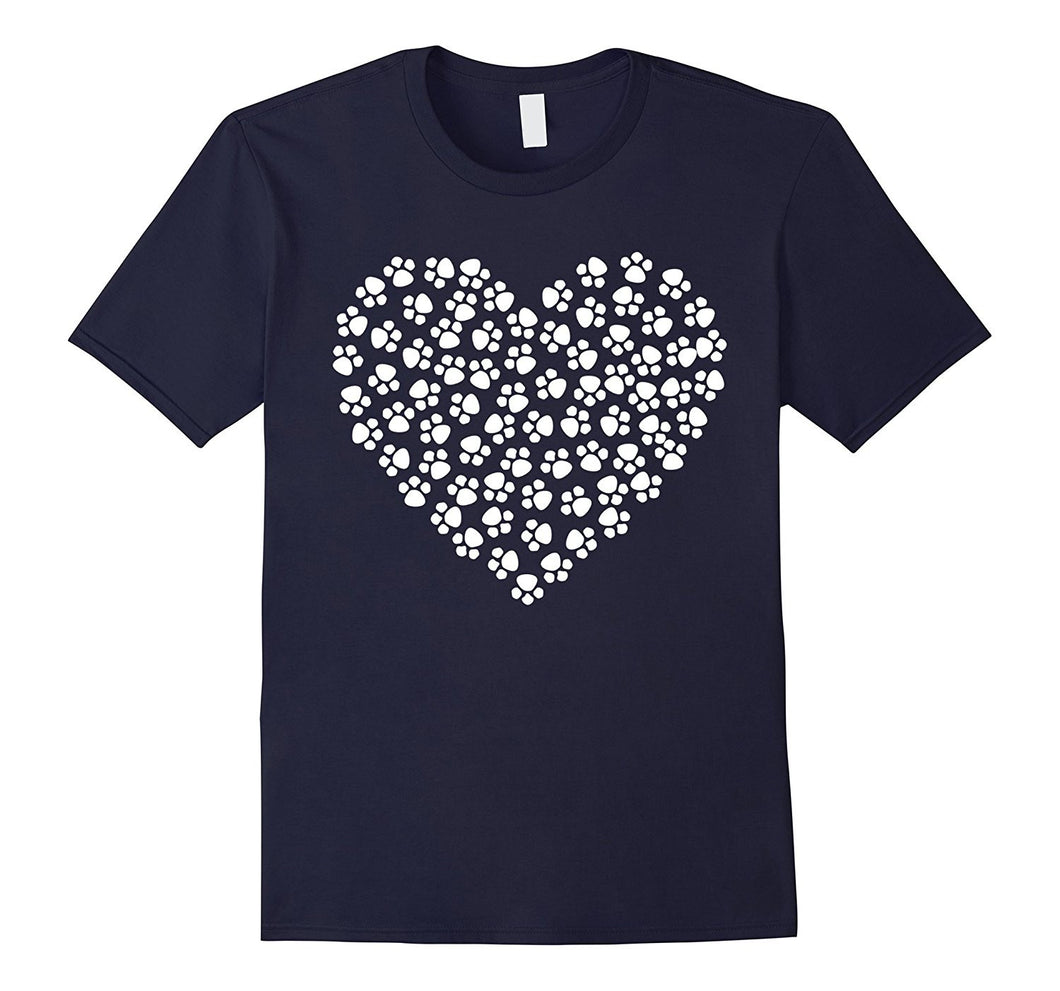 Romantic Valentine's Day T-shirt with Paw Prints-Amazon