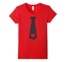 Cute Red Plaid Necktie Heart Cool Valentines Day T Shirt-Amazon