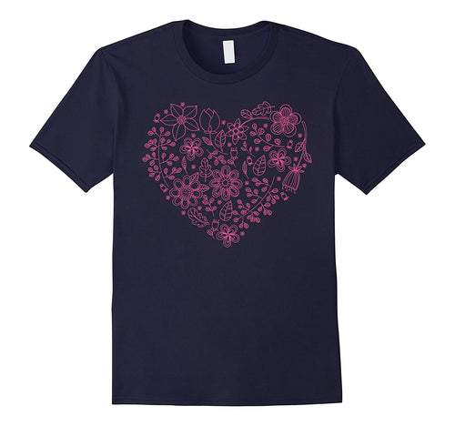 I Love you T shirt Floral Heart Saint Valentine's Day gift-Amazon