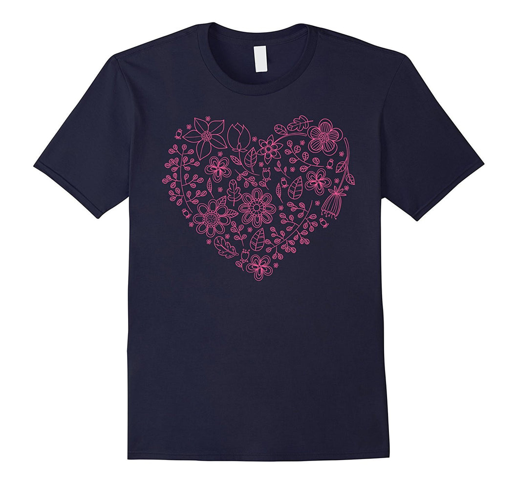 I Love you T shirt Floral Heart Saint Valentine's Day gift-Amazon