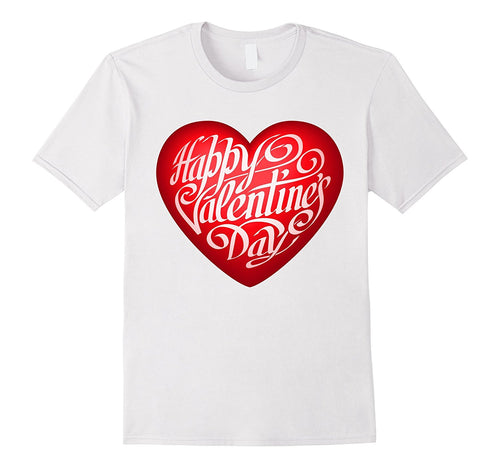 Happy Valentine's Day T-shirt with Big Heart for February 14-Amazon