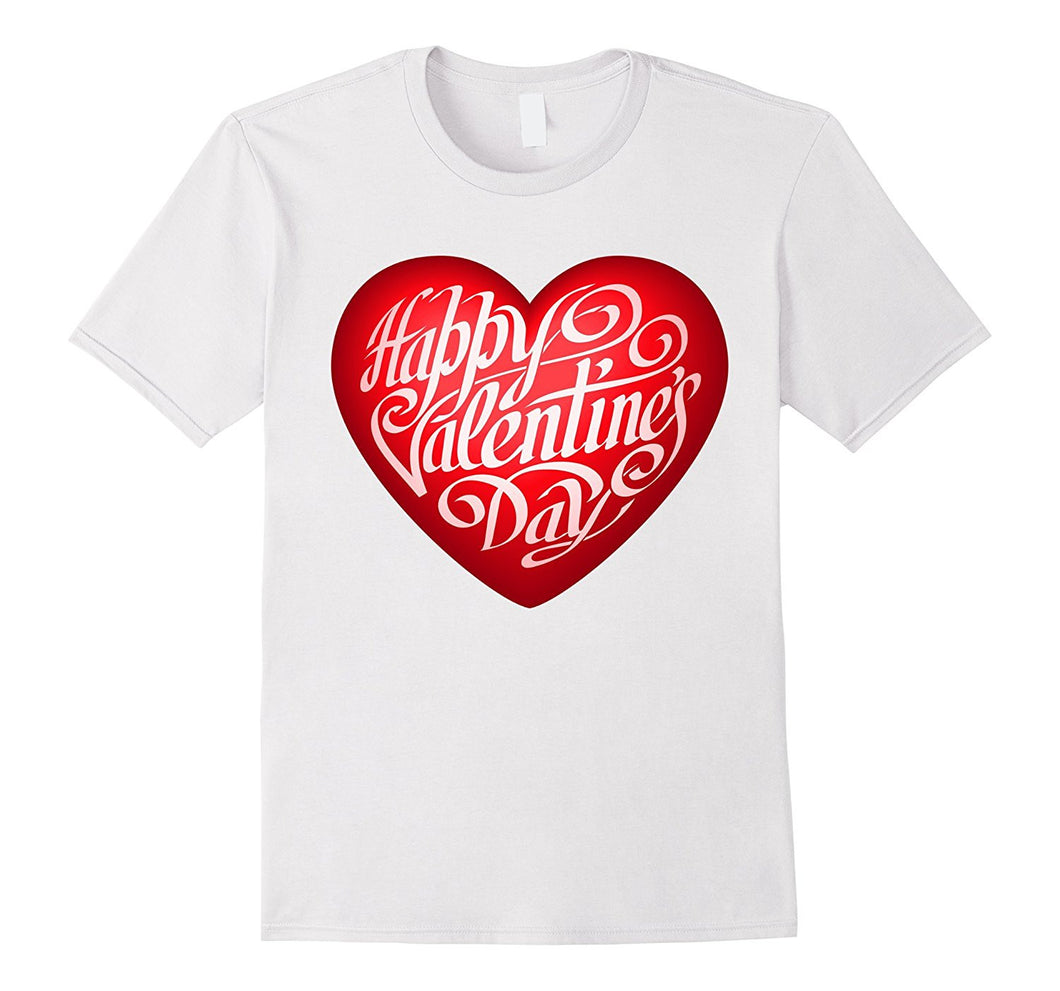 Happy Valentine's Day T-shirt with Big Heart for February 14-Amazon