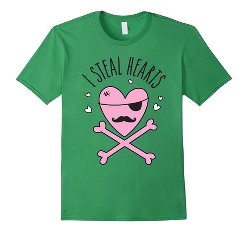 Kids Valentine's Day Funny Shirt - I Steal Hearts Pirate Tee-Amazon