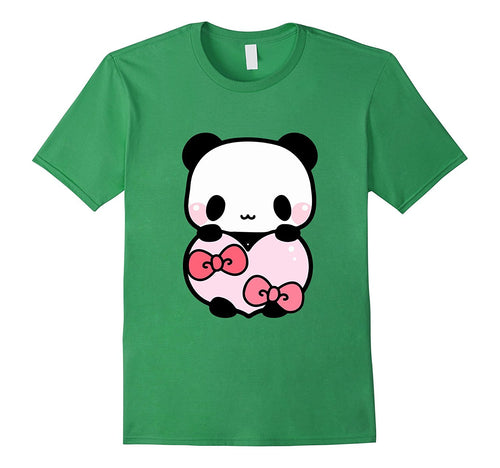 Cute Panda Holding Pink Heart T-Shirt Valentine Gift Ribbon-Amazon