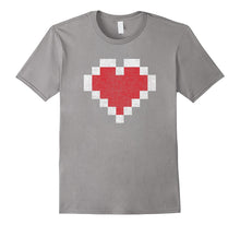 Gamer 8 Bit Distressed Heart Valentines Day Gift T-Shirt-Amazon