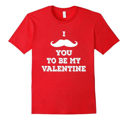 I Mustache You To Be My Valentine Red Kids T-Shirt-Amazon