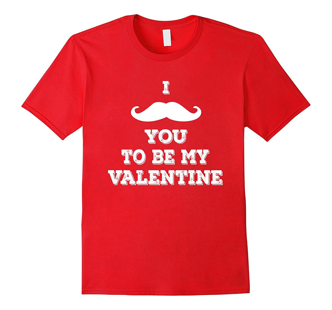 I Mustache You To Be My Valentine Red Kids T-Shirt-Amazon
